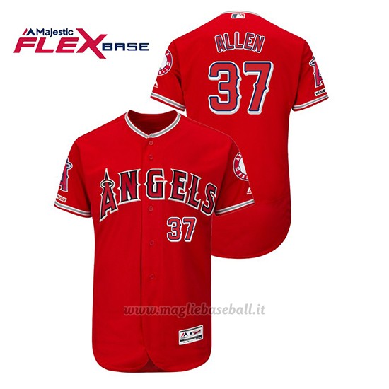 Maglia Baseball Uomo Los Angeles Angels Cody Allen 150th Aniversario Patch Flex Base Rosso